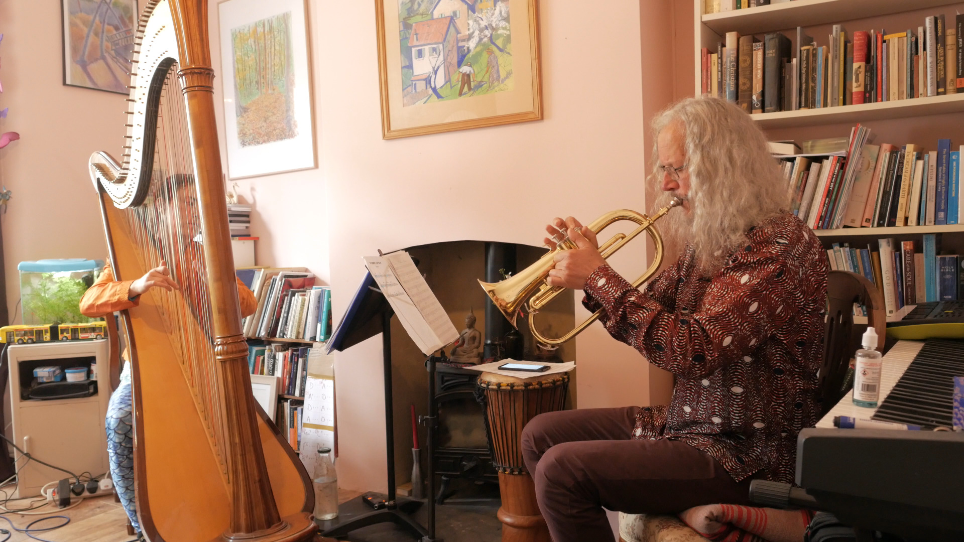 David Mowat and harpist Emmy Broughton